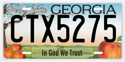 GA license plate CTX5275