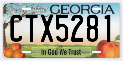 GA license plate CTX5281