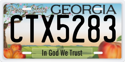 GA license plate CTX5283