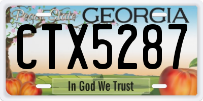 GA license plate CTX5287