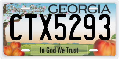 GA license plate CTX5293