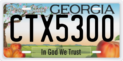 GA license plate CTX5300