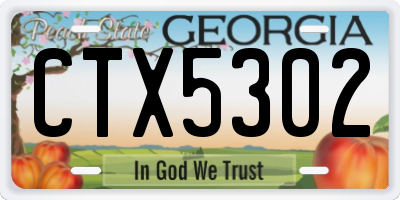 GA license plate CTX5302