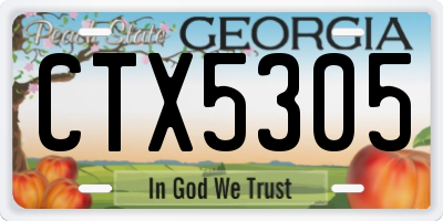 GA license plate CTX5305