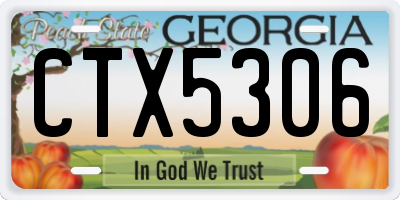 GA license plate CTX5306
