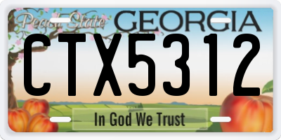 GA license plate CTX5312