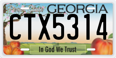GA license plate CTX5314