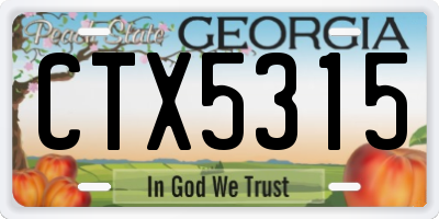 GA license plate CTX5315