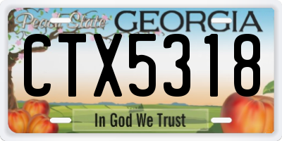 GA license plate CTX5318