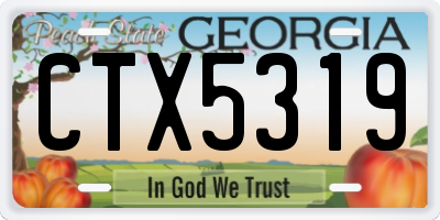 GA license plate CTX5319