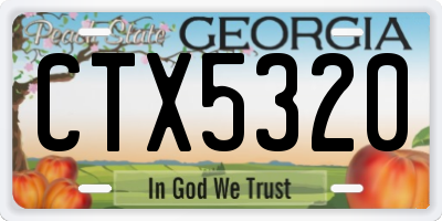 GA license plate CTX5320