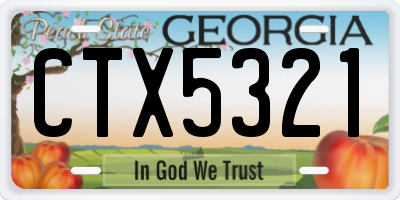 GA license plate CTX5321