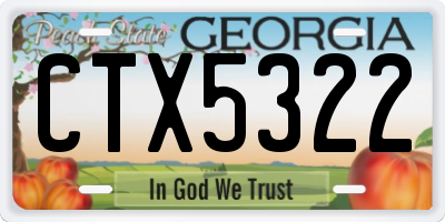 GA license plate CTX5322