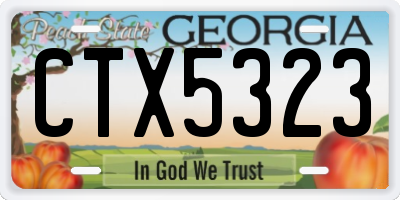 GA license plate CTX5323