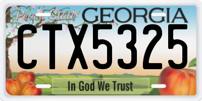 GA license plate CTX5325