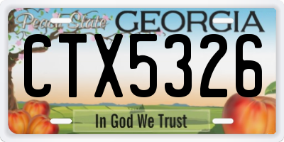 GA license plate CTX5326