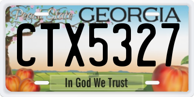GA license plate CTX5327