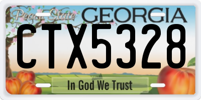 GA license plate CTX5328