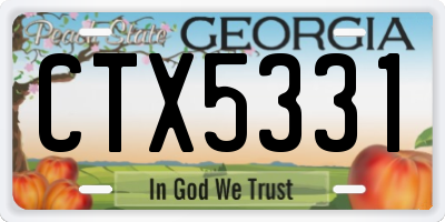 GA license plate CTX5331