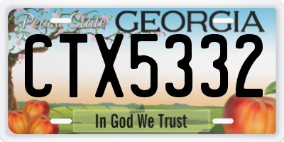 GA license plate CTX5332