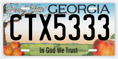 GA license plate CTX5333