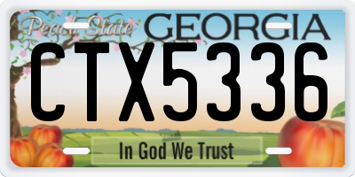 GA license plate CTX5336