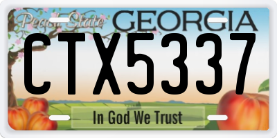 GA license plate CTX5337