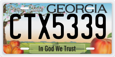 GA license plate CTX5339