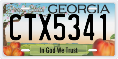 GA license plate CTX5341
