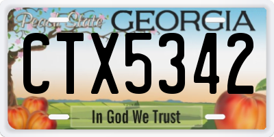 GA license plate CTX5342