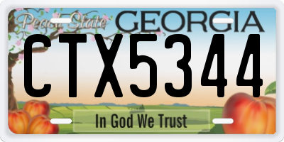 GA license plate CTX5344
