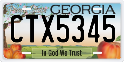 GA license plate CTX5345
