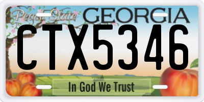 GA license plate CTX5346