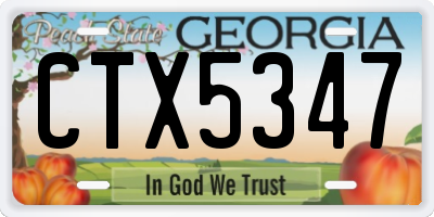 GA license plate CTX5347