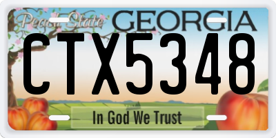 GA license plate CTX5348