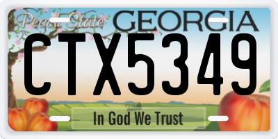 GA license plate CTX5349