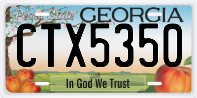 GA license plate CTX5350
