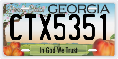 GA license plate CTX5351