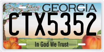 GA license plate CTX5352