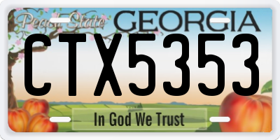 GA license plate CTX5353