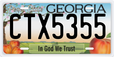 GA license plate CTX5355
