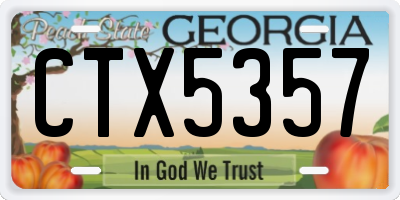 GA license plate CTX5357