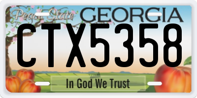 GA license plate CTX5358