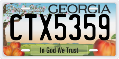 GA license plate CTX5359