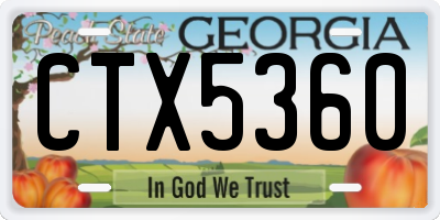 GA license plate CTX5360