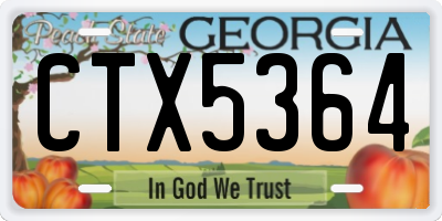 GA license plate CTX5364