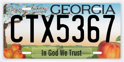 GA license plate CTX5367