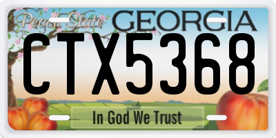 GA license plate CTX5368