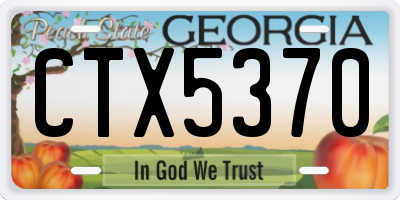 GA license plate CTX5370