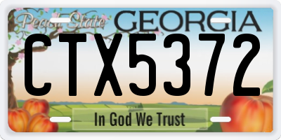 GA license plate CTX5372